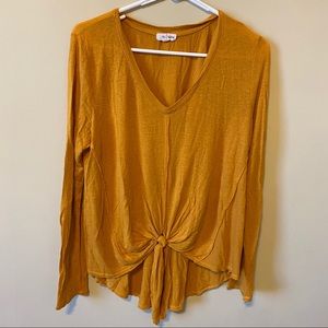 Mustard Tie Front Long Sleeve